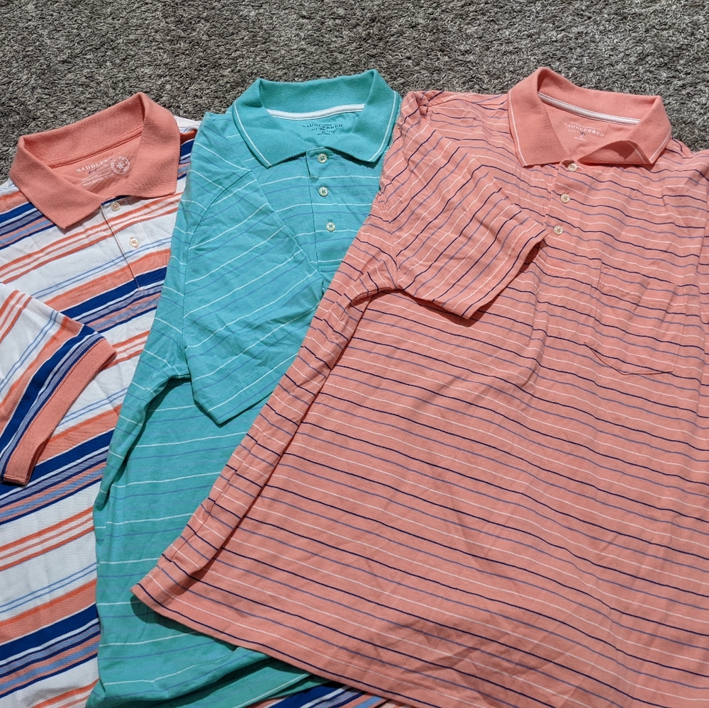 3 Men's XL Saddlebred Polo Shirts